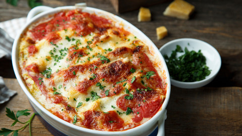 Pasta-ovenschotel met witte saus